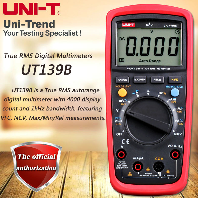 UNI-T UT139B True RMS  Ƽ /AC  ļ VFD /ļ ׽Ʈ/NCV/ڵ  